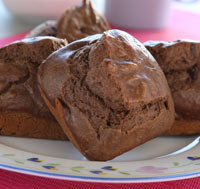 Muffins de chocolate hechos con edulcorante