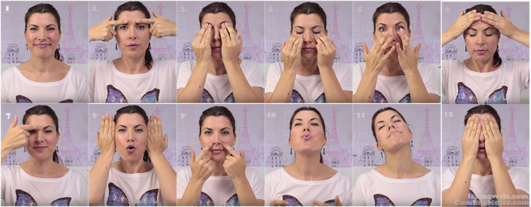 Automasajes faciales para atenuar arrugas y lneas de expresin